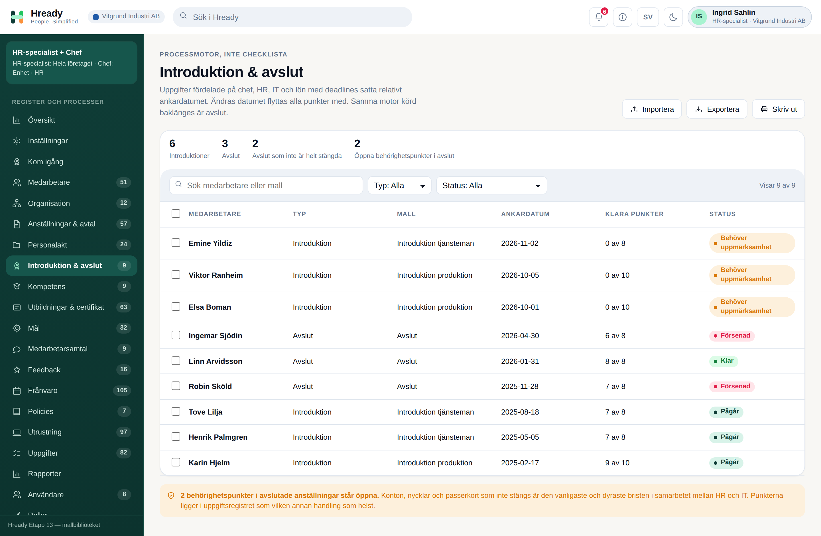 Onboarding & processmotor